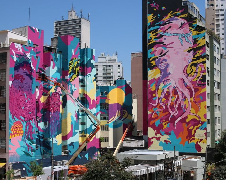 Brasil: Em São Paulo, o graffiti gigante conquistou os corações do povo