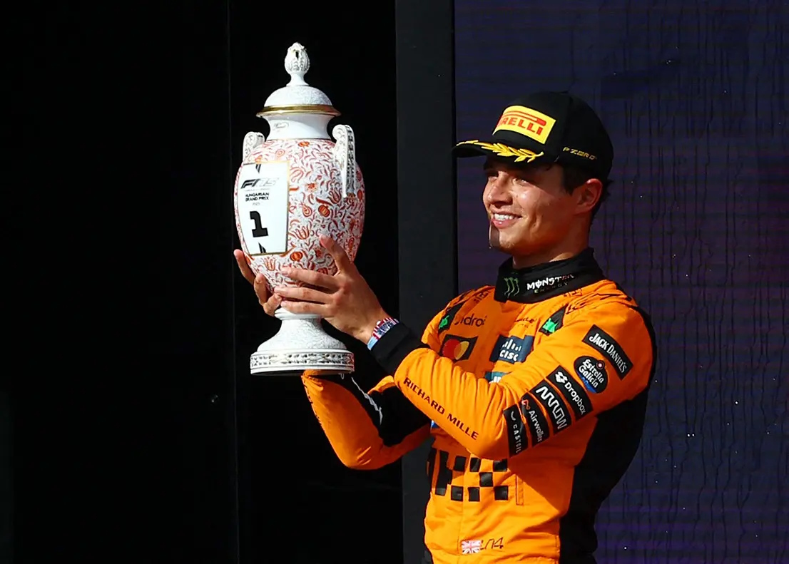 Desporto/Fórmula 1: Estratégia audaciosa e tensão interna: Norris conquista Hungria em duelo McLaren